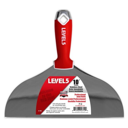 Level 5 10" Joint Knife w/ Soft Grip Handle - Stainless Steel