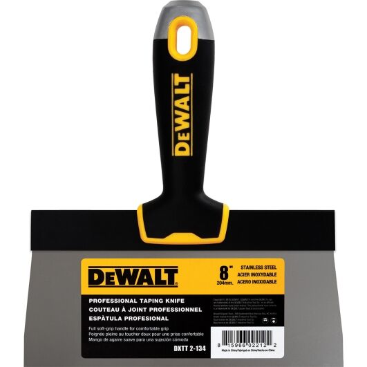 Dewalt 8" Stainless Steel Taping Knife Soft Grip Handle - DXTT-2-134