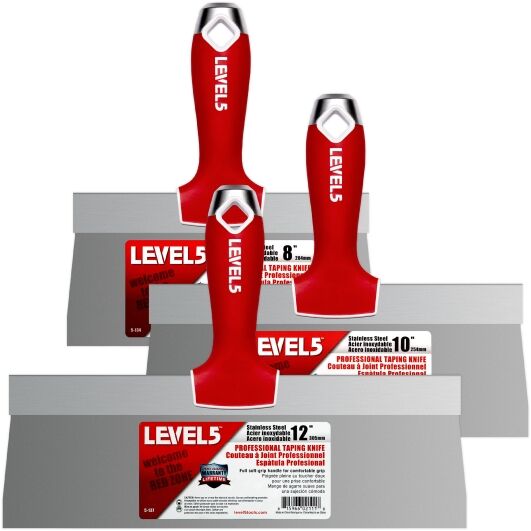 Level 5 Stainless Steel Drywall Taping Knife Set